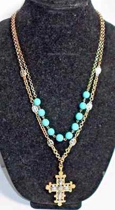 Beads And Cross Necklace  - Picture 1 of 2