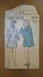 VINTAGE 1940' ADVANCE PATTERN #4624 SEWING MODEL WOMEN FASHION NEW YORK - Picture 1 of 6