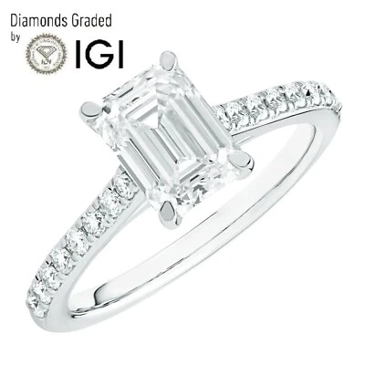 Women Solitaire Engagement Ring 1.25Ct IGI Certified Lab Grown Diamond Silver - Image 1 of 4