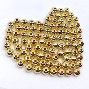 100Pcs 14K 6Mm Gold Filled Spacer Beads Gold Plated Beads for Jewelry Making - Picture 1 of 7