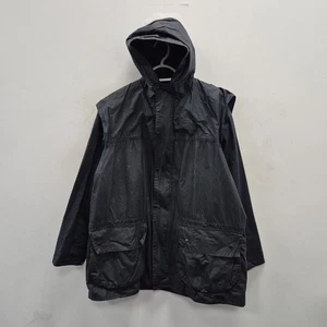 Barbour Vintage A6 Durham Wax Waterproof Country Rain Hooded Jacket Coat Size 40 - Picture 1 of 8