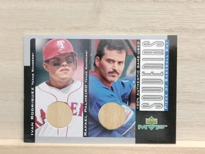 2001 Ivan Rodriguez & Rafael Palmeiro Upper Deck Baseball Used Bat Card B-RP - Picture 1 of 8