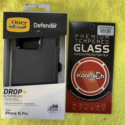 OtterBox Defender Series Case for iPhone 14 Pro- Black  W/SCREEN PROTECTOR - Image 1 of 2