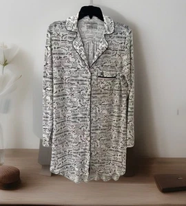 VICTORIA SECRET Signature Modal Jersey Button Up Sleep Dress. Size L (US). GUC - Picture 1 of 6