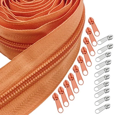 Cinta de cremallera de bobina de nailon cremalleras largas de 10 yardas por yarda con 10 piezas coloridas B... Foto 1 de 4