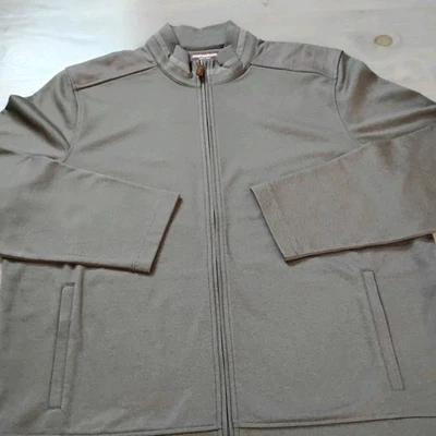 Chaqueta con Cremallera Johnston & Murphy Para Hombres XXL Gris Gamuza Sensación Borde Negocios Softshell Foto 1 de 4