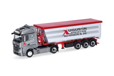 HERPA, MERCEDES BENZ Actros S 4x2 avec benne 3 essieux AUGUSTIN SPEDITION, éc... - Photo 1/4