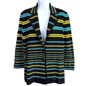 Exclusively Misook Colorful 2 Button Sweater Jacket Size Extra Large Party Work - Picture 1 of 7