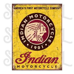 Indian Motorcycle Retro replica vintage style metal tin sign/plaque HOME Decor