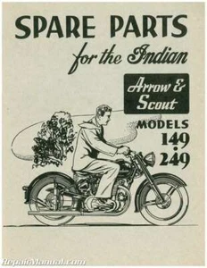 Manual de piezas de motocicleta Arrow and Scout 149 249 Indian - Imagen 1 de 1
