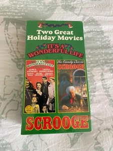 1991 Holiday VHS 2 Movie Set Scrooge and It's A Wonderful Life Boxed Set Sealed - Picture 1 of 17