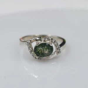 Natural Moss Agate Ring 925 Sterling Silver Ring Statement Ring Women Ring - Picture 1 of 4