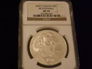 2000-P   $1         Abraham Lincoln      Bicentennial        NGC  MS 70 - Picture 1 of 2