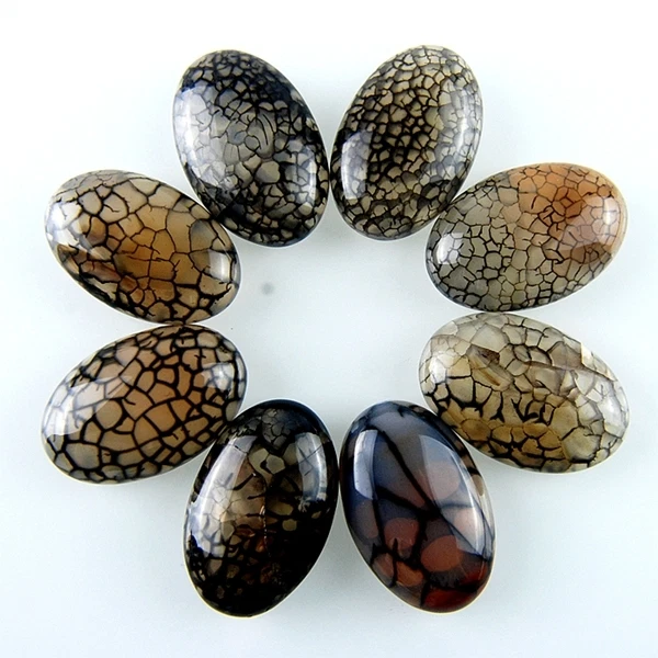 10 piezas 30x20x7mm Bonito Café Dragón Venas Ágata Ovalado Cabujón Sin Agujero Nuevo GN Foto 1 de 4