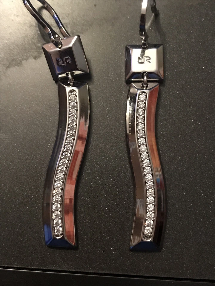 REBECCA ITALY WHITE GLD PLATE BRONZE SAHARA EARRINGS - Image 1 of 4