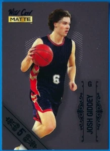 2022-23 Wild Card Matte Draft Black 5 Stripe BLUE TEXT MB-41 Josh Giddey - Picture 1 of 2