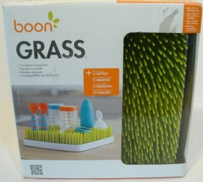 Rack de secagem de mamadeira infantil de bancada Boon Grass com bandeja - Verde - Imagem 1 de 4