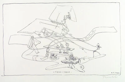 Dada. "equus = equus" 1971. Lithographie André THOMKINS (1930-1985) handsigniert - Bild 1 von 3