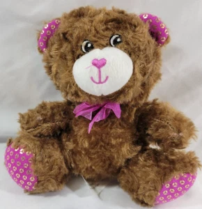 Valentine's Chocolate Scented Light Brown Bear 7” Sparkle Plush Heart Nose - Picture 1 of 6