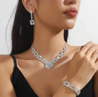 Conjunto de pulsera de collar de hueso con collar de piedras completo de joyería personalizada moderna Foto 1 de 4