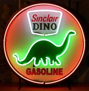 24"X24" Sinclar Dino Dinosaur Fuel Gas Gasoline Motor Oil Neon Lamp Light Sign - Picture 1 of 14
