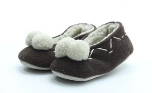 Ruby Ed Girls Brown Polyester Slip On Slipper UK 12-18 Months Pom Pom - Picture 1 of 11