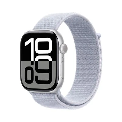 Apple Watch Series 10 GPS 46mm Aluminium Silber Sport Loop Blue Cloud - Bild 1 von 4