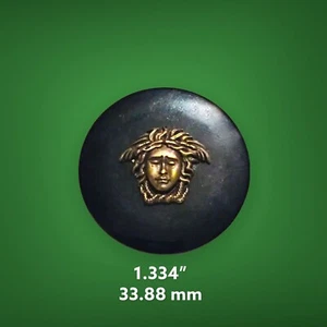 One (1) Lg Black/Antique Brass Button of the Greek Mythology Medusa Snake Head - Picture 1 of 3