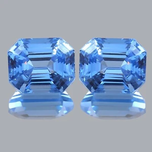 Natural Flawless Ceylon Blue Spinel Radiant Cut Loose Matched Pair Gemstone 11x9 - Picture 1 of 6