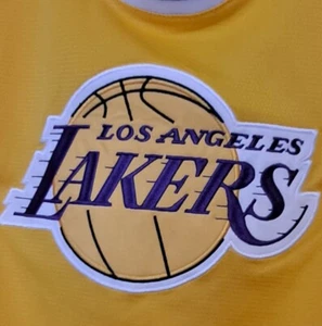 Los Angeles Lakers Jersey Mens Large Yellow Purple Sleeveless Tank - Picture 1 of 14
