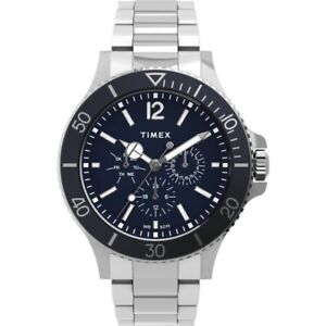 Mens New Timex Harborside Multi Dial Day & Date Blue Dial 50m Watch TW2U13200