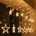 LED Star Fairy String Lights Curtain Window Christmas Party Xmas Decor