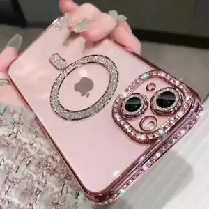 Clear Bling Crystal Case for iPhone 16 15 14 13 12 11 Pro Max/Plus MagSafe Wirel - Picture 1 of 72