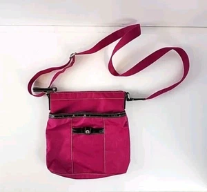 Bolso Bandolera Nine West Rosa Brillante Cremallera Pasaporte Viaje Ajustable - Imagen 1 de 12