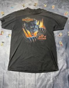 Vintage 1992 3d Emblem The Roar Of Freedom FADED Black Panther Tshirt XL - Imagen 1 de 5