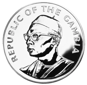 Gambia 10 Dalasis 1975 Silber PP "10. Jahrestag der Unabhängigkeit" - Bild 1 von 2