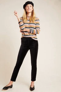 Nuevo con etiquetas Pantalón Anthropologie The Essential Terciopelo Ajustado Negro talla 12 $120 - Imagen 1 de 14