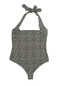 Free People Floral Talk Back Collection Sleeveless Halter Top Thong Bodysuit NWT - Picture 1 of 1