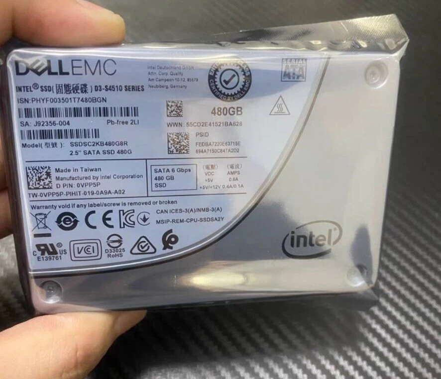 DELL Intel SSD D3-S4510 480GB SATA 6Gb/s 2,5" SSD SATA III SSDSC2KB480G8R - Image 1 of 1