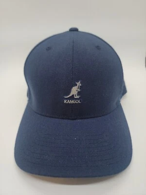 Boné de beisebol Kangol lã flexfit cor clássica azul tamanho G/XL chapéu - Imagem 1 de 2