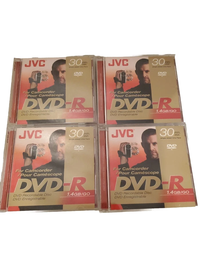 4 Mini DVD JVC Blank DV DVD-R Recordable Disc 30 Min 1.4GB/GO,Unsealed. - Image 1 of 4