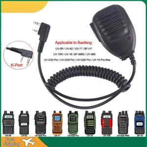 New Push-To-Talk PTT Speaker Mic For Baofeng UV82 L UV8 D UV5R A Two Way Radio - Picture 1 of 4