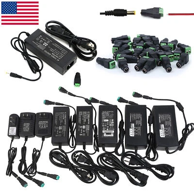 12V 24V DC 1A 2A 3A 5A 6A 8A 10A Power Supply Adapter 110/220 12V 24Volt Wall - Image 1 of 4