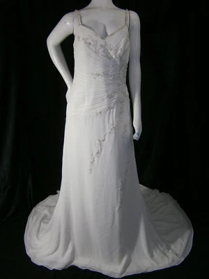 Vestido de novia Venus 12 correas bordadas con cuentas de gasa dorada marfil y lentejuelas doradas Foto 1 de 4