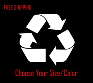 Recycle Symbol Vinyl Decal Sticker Water Cans Earth Save Planet Car Truck - Picture 1 of 3