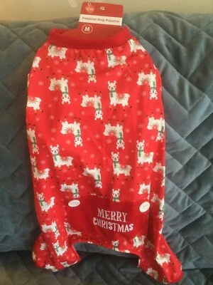 PET CENTRAL ROJO FESTIVAL MASCOTA SUÉTER PERRO PIJAMA TALLA MEDIANA - NUEVO CON ETIQUETAS Foto 1 de 2