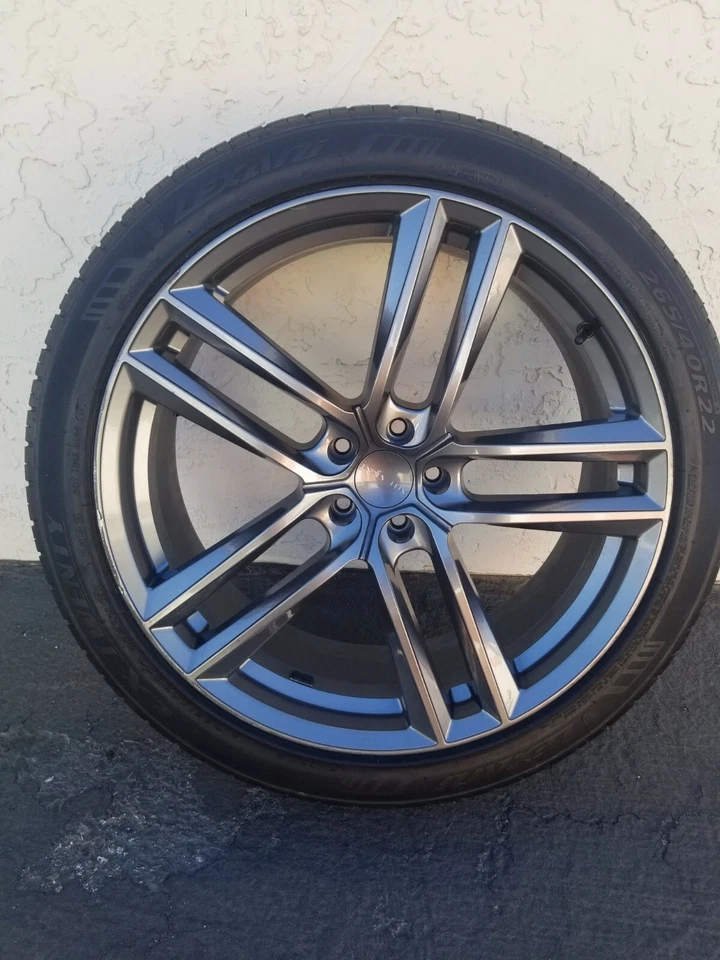 4- 22" Milanni 475 Clutch Wheels 22x9 5x4.5 5x114.3 38mm Gunmetal Rims w Tires - Image 1 of 4