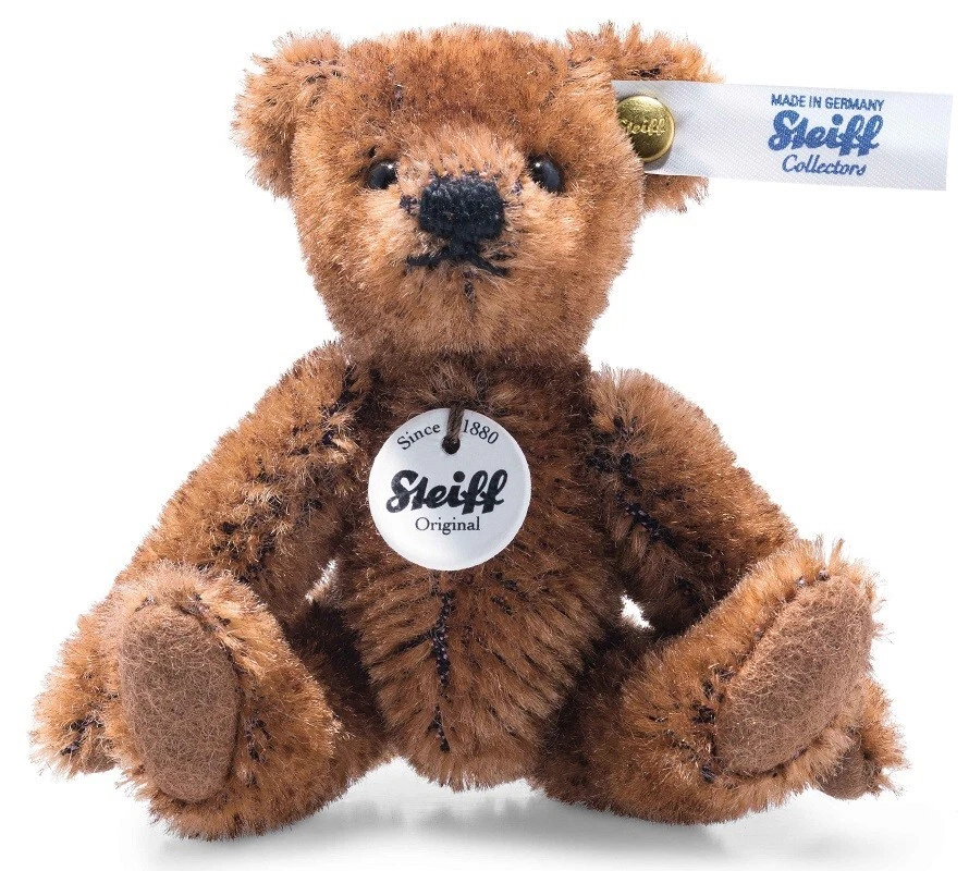 Steiff Mini brauner Teddybär - gelenktes Mohair Sammlerstück - 9 cm - 028151