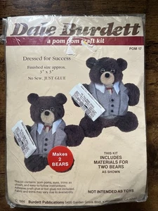 Osos de peluche Dale Burdett Pom Pom Kit artesanal "Vestidos para el éxito" Hace 2 osos - Imagen 1 de 3