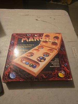Mancala Board Game for Two Solid Wood Count-and-Capture Game - Image 1 of 4